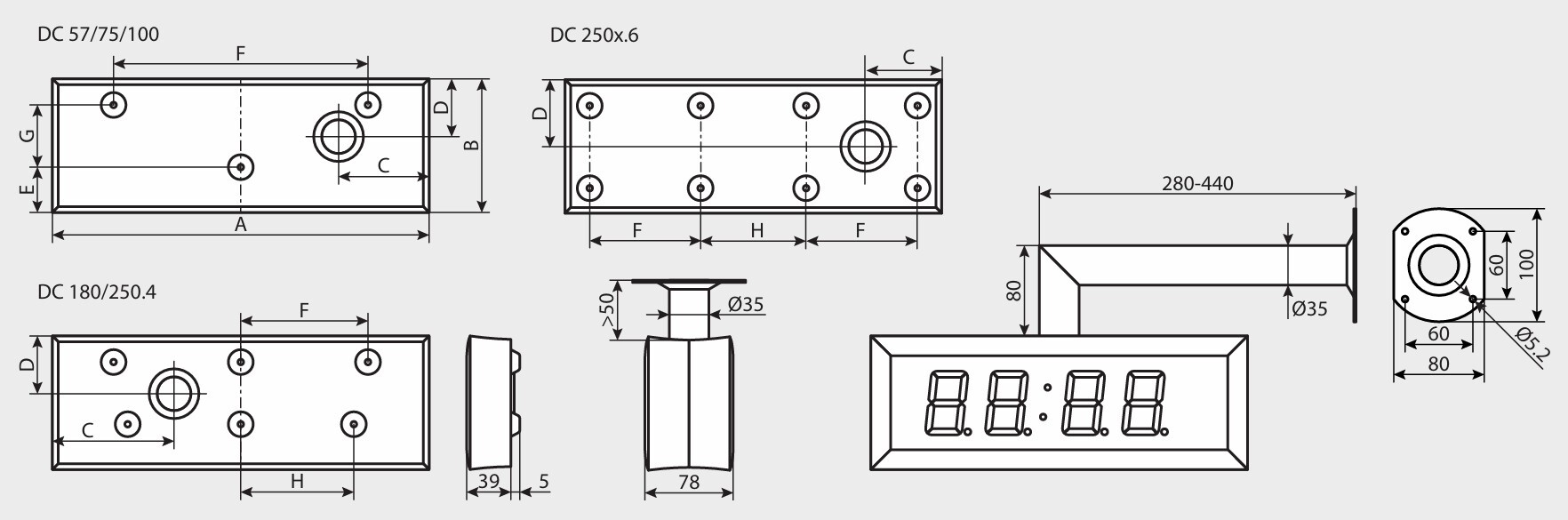 Vidaus LED laikrodis DC 6 Vidaus LED laikrodis DC6