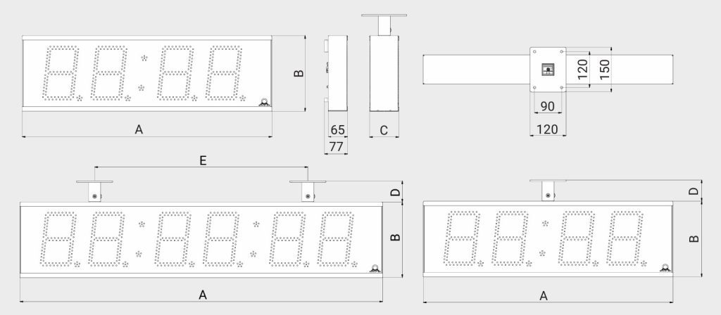 Vidaus LED laikrodis ECO-M-DSC Stoties LED laikorodis
